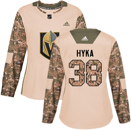 Adidas Golden Knights #38 Tomas Hyka Camo Authentic Veterans Day Women's Stitched NHL Jersey